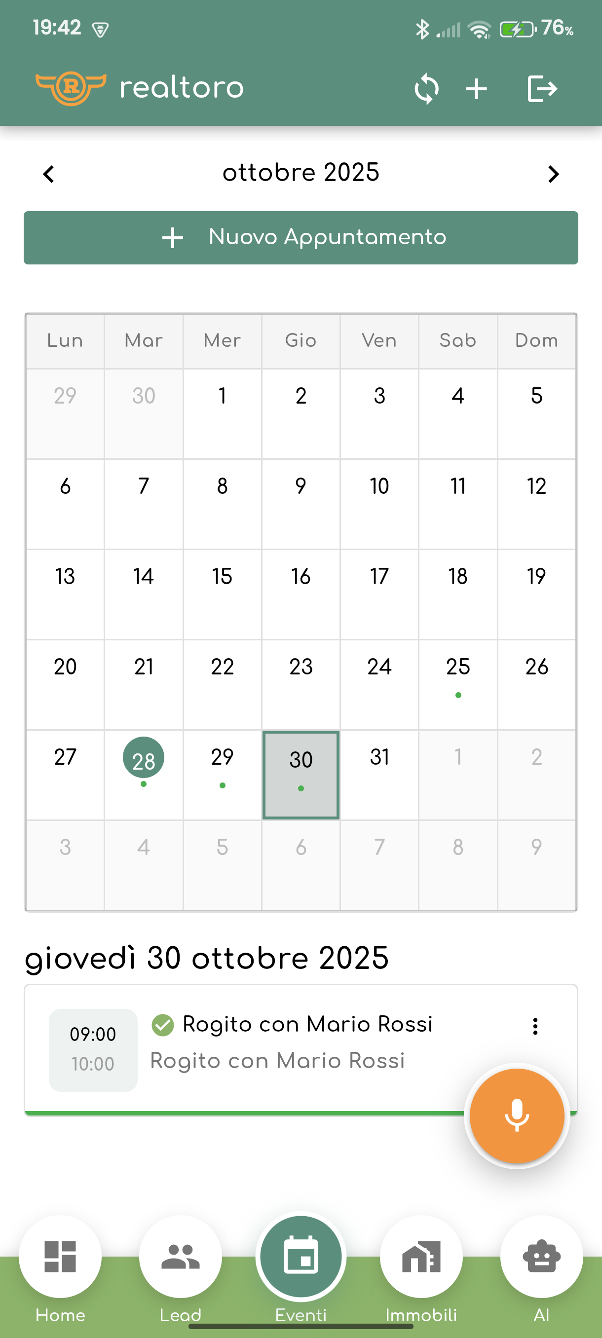 RealtorOrganizer Calendar